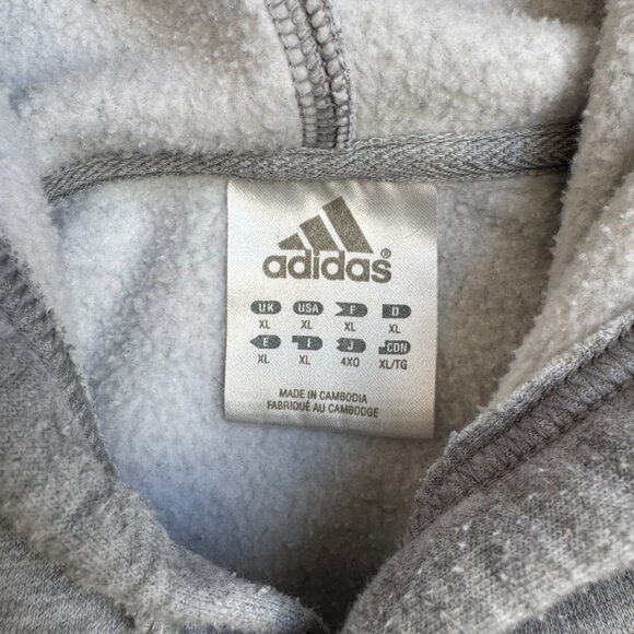 Vintage Y2K Adidas Hoodie Sweatshirt Mens XL Embroidered Logo Spellout 3 Stripes - Picture 4 of 6